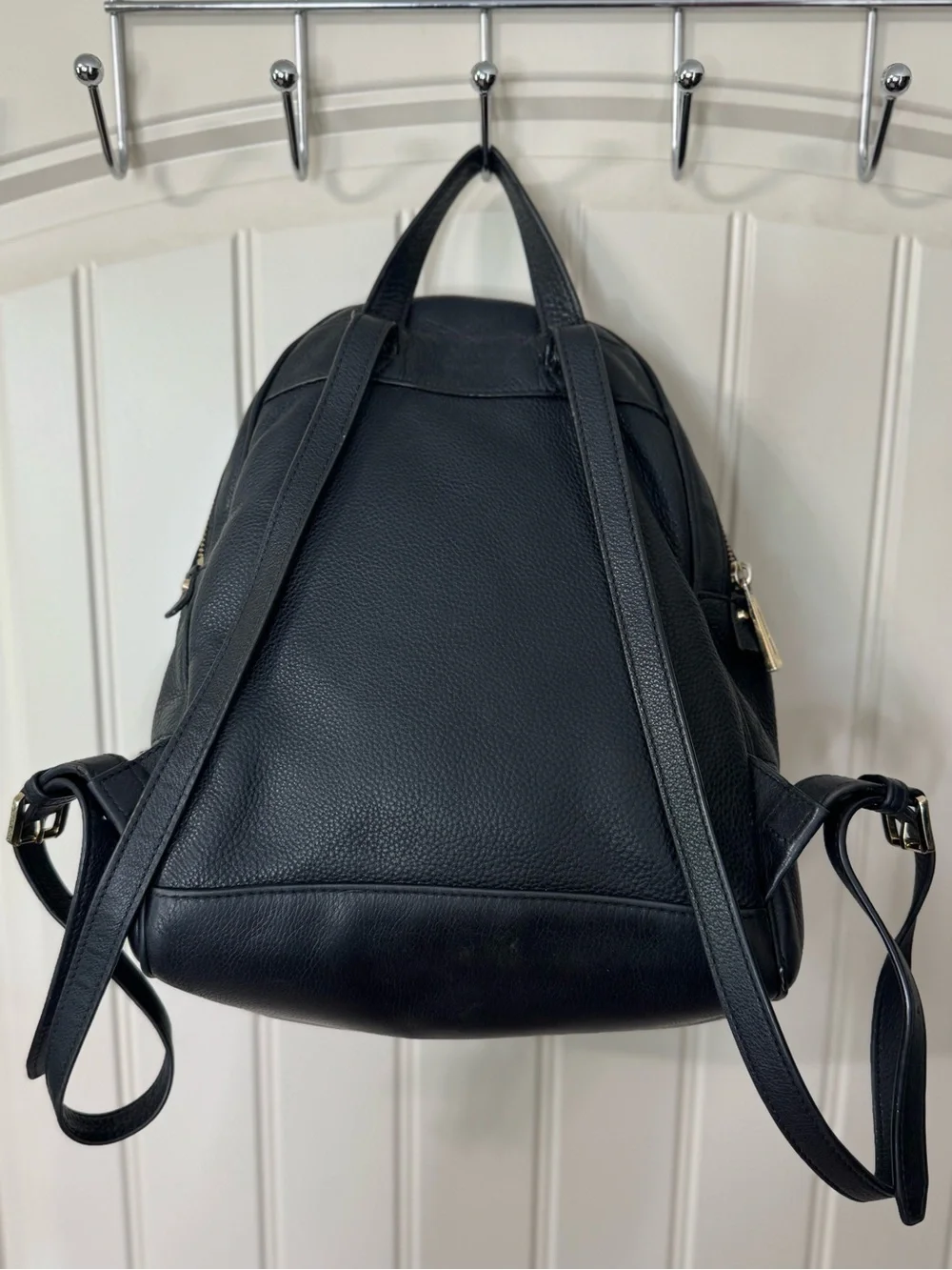 MICHAEL KORS 🖤 Pebbled Black Leather Backpack, Gold Hardware, 3 compartments